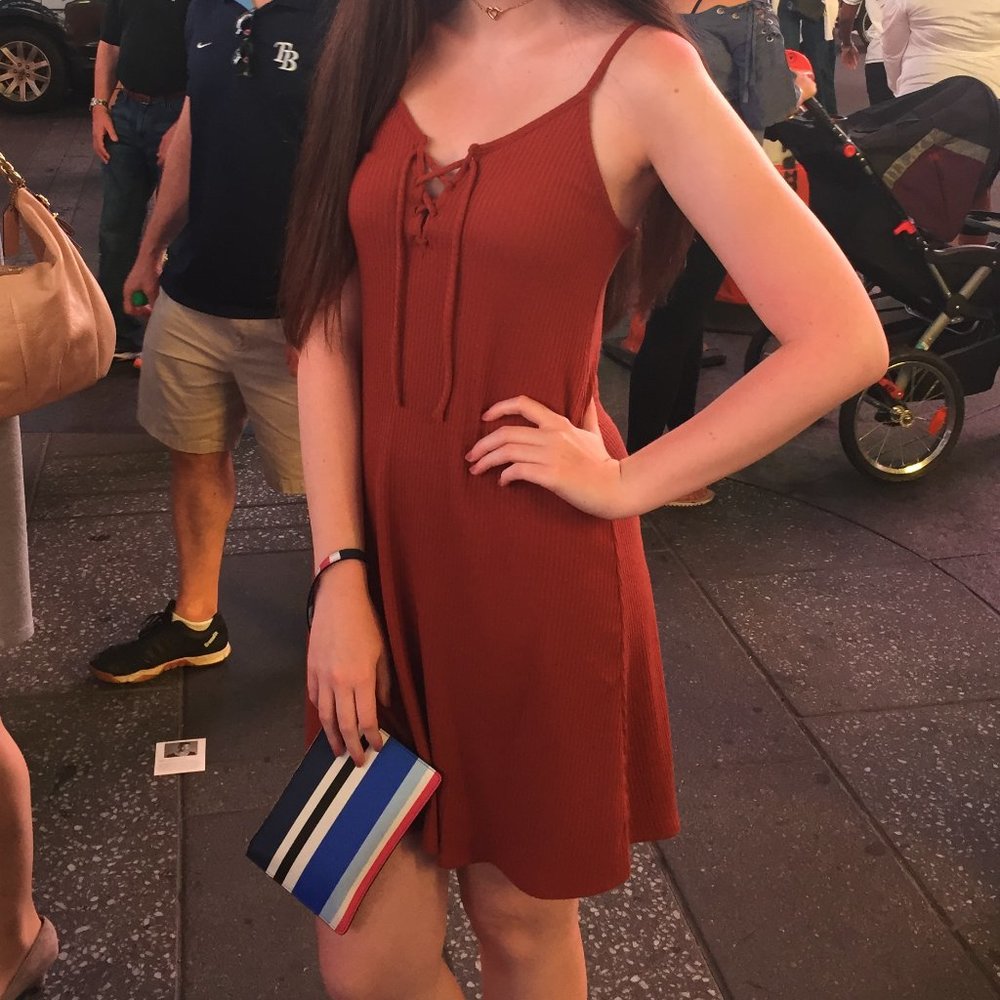 Spaghetti Strap Dress w/ Lace-up Front